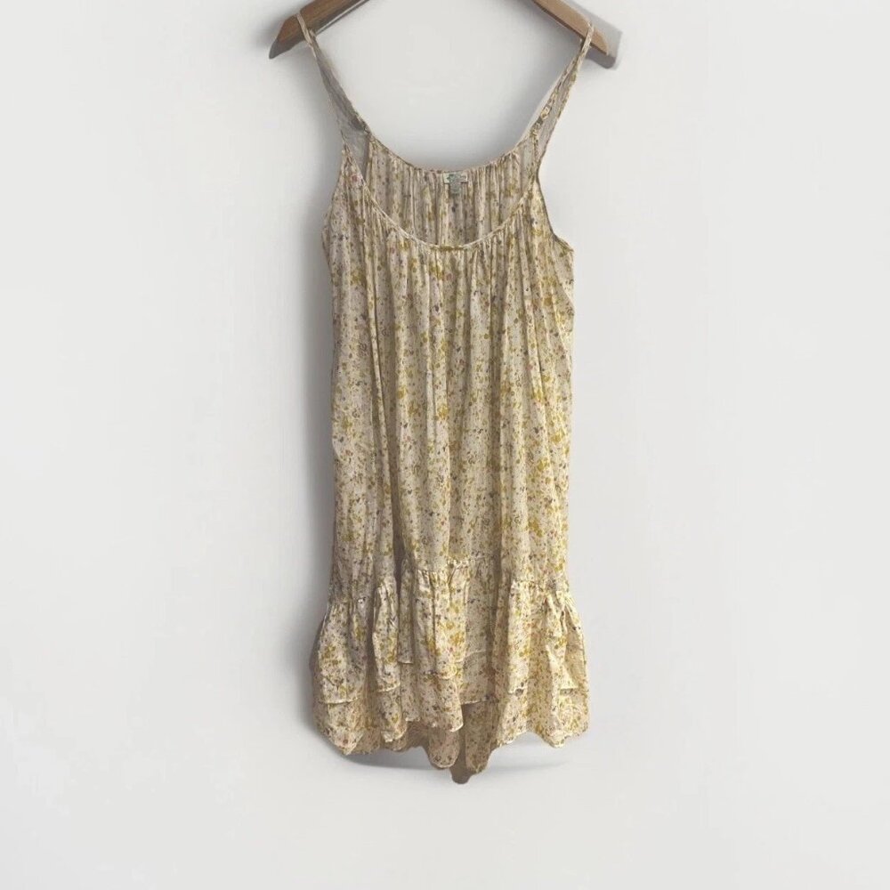 J.CREW Tiered Cotton Voile Beach Dress Womens Small High Low Floral Soft Posies